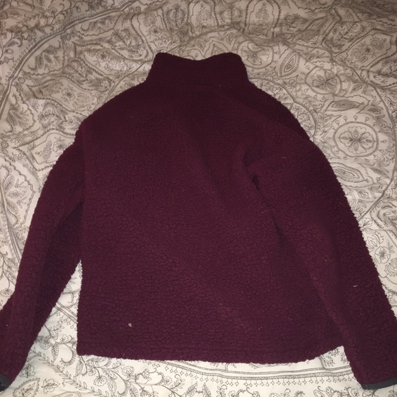 PINK Maroon Zip-Up Fleece Sweatshirt - Picture 3 of 4